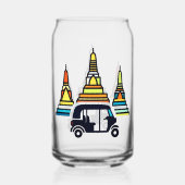 Thaise Tempels En Tuk Tuk's Blikvorm Glas (Achterkant)