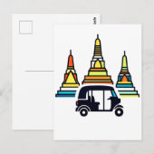 Thaise Tempels En Tuk Tuk's Briefkaart (Voorkant / Achterkant)