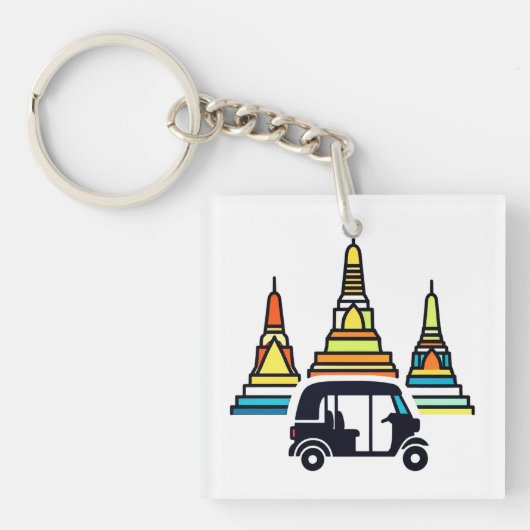 Thaise Tempels En Tuk Tuk's Sleutelhanger (voorkant)