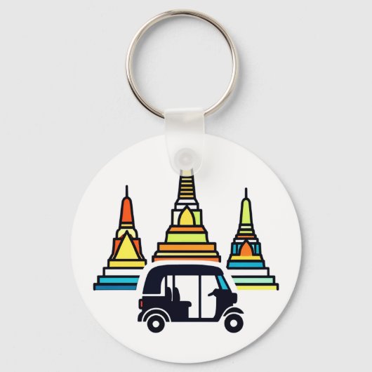 Thaise Tempels En Tuk Tuk's Sleutelhanger (Voorkant)