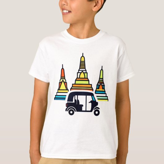 Thaise Tempels En Tuk Tuks T-shirt (Voorkant)
