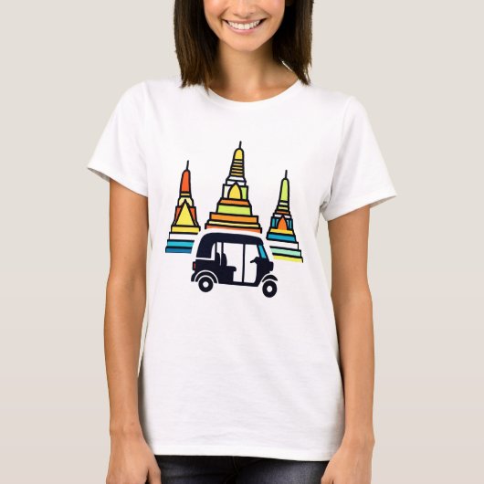 Thaise Tempels En Tuk Tuks T-shirt (Voorkant)