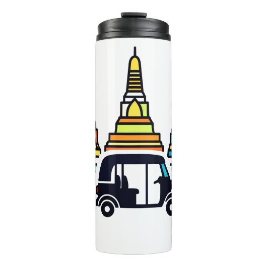 Thaise Tempels En Tuk Tuks Thermosbeker (Voorkant)