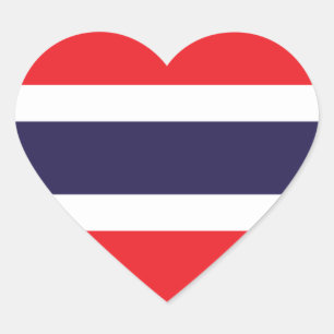 Thaise/Thaise vlag Hart Sticker