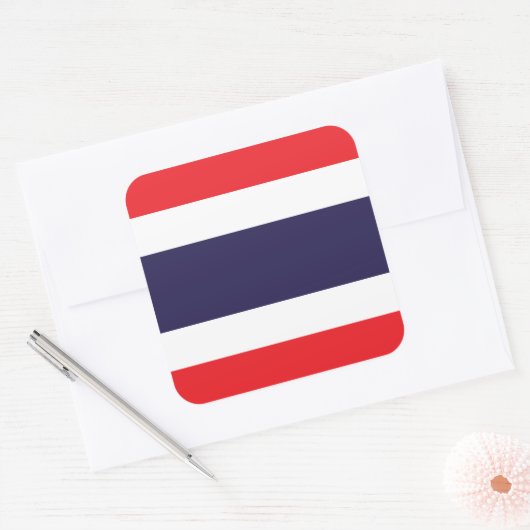 Thaise/Thaise vlag Vierkante Sticker (Envelop)