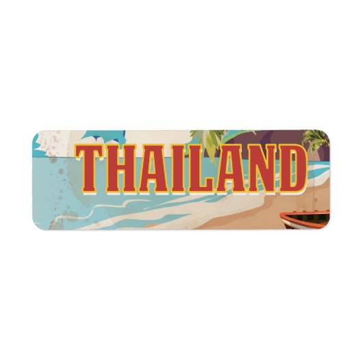 Thaise vintage reisposter etiket (Voorkant)