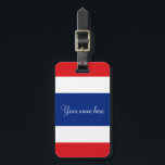 Thaise vlag bagagelabel<br><div class="desc">Thai Thai Thai De vlag van het Koninkrijk Thailand shows vijf horizontale strepen in de kleuren rood,  wit,  blauw,  wit en rood,  waarbij de centrale blauwe streep tweemaal zo breed is als elk van de andere vier. #thailand #thai #koninkrijk #vlag</div>