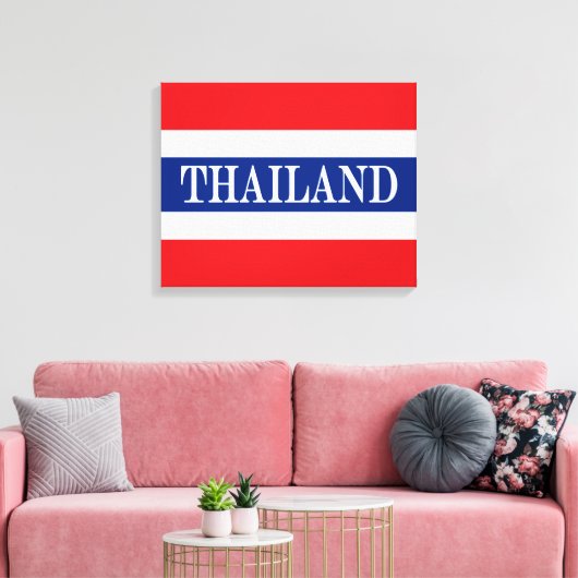 Thaise vlag canvas afdruk (Insitu (Woonkamer))