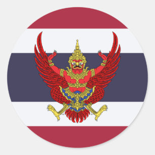 Thaise vlag & embleem, vlag van Thailand Ronde Sticker