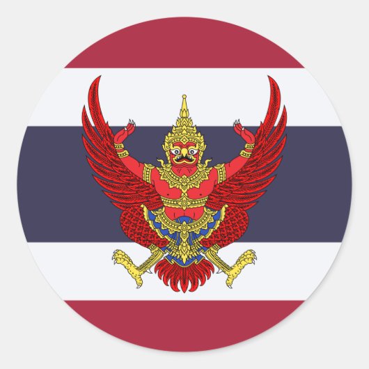 Thaise vlag & embleem, vlag van Thailand Ronde Sticker (Voorkant)