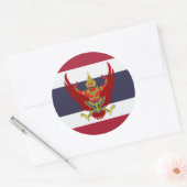 Thaise vlag & embleem, vlag van Thailand Ronde Sticker (Envelop)