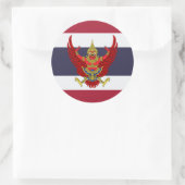 Thaise vlag & embleem, vlag van Thailand Ronde Sticker (Tas)