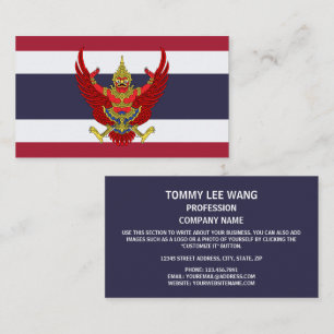 Thaise vlag & embleem, vlag van Thailand Visitekaartje