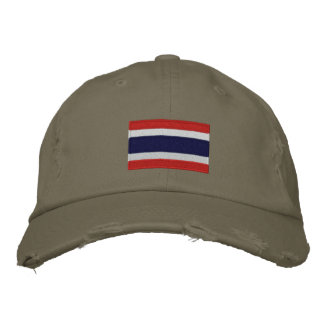 Thaise vlag geborduurd chino twill pet