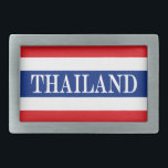 Thaise vlag gesp<br><div class="desc">Thai Thai Thai De vlag van het Koninkrijk Thailand shows vijf horizontale strepen in de kleuren rood, wit, blauw, wit en rood, waarbij de centrale blauwe streep tweemaal zo breed is als elk van de andere vier. #thailand #thai #koninkrijk #vlag</div>