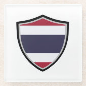 Thaise vlag glazen onderzetter (Voorkant)