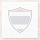 Thaise vlag glazen onderzetter (Achterkant)