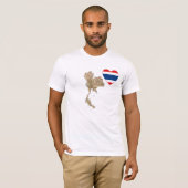 Thaise vlag — Hart en kaart T-Shirt (Voorkant volledig)