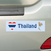 Thaise vlag Heart + Map Bumpersticker (Op auto)