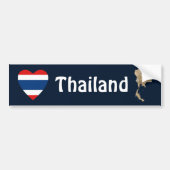 Thaise vlag Heart + Map Bumpersticker (Voorkant)