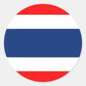 Thaise vlag ronde sticker (Voorkant)