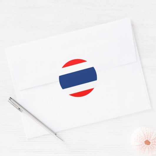 Thaise vlag ronde sticker (Envelop)