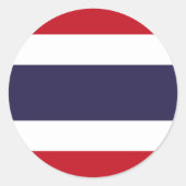 Thaise vlag ronde sticker (Voorkant)