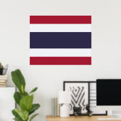 Thaise vlag (Thailand) Poster (Thuiskantoor)