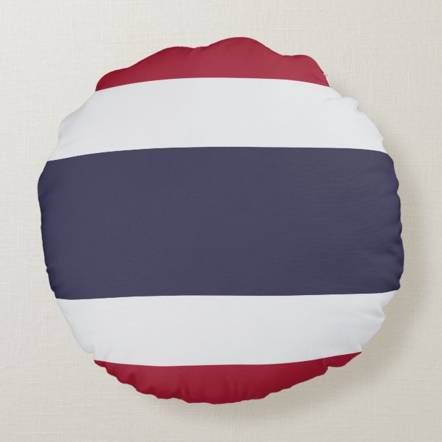 Thaise vlag (Thailand) Rond Kussen (Achterkant)