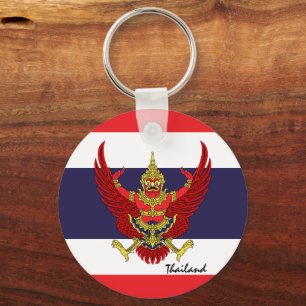 Thaise vlag & Thailand vakantie, patriotten/sport Sleutelhanger