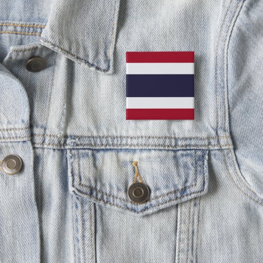Thaise vlag (Thailand) Vierkante Button 5,1 Cm (In situ)