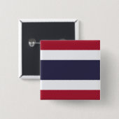 Thaise vlag (Thailand) Vierkante Button 5,1 Cm (Voorkant /achterkant)