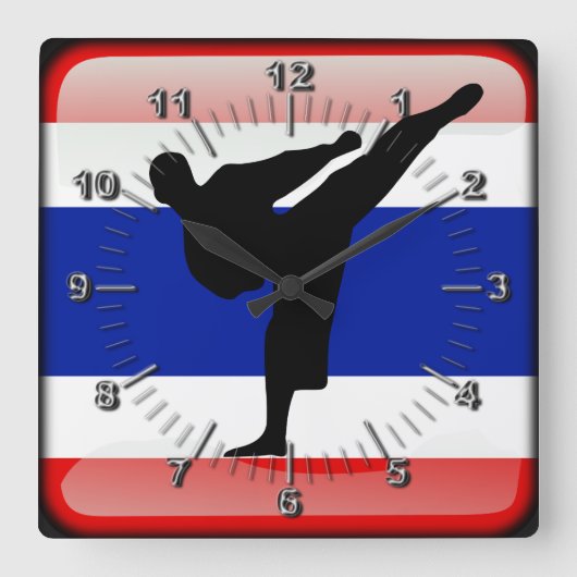 Thaise vlag vierkante klok (Voorkant)