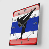 Thaise vlag vierkante klok (Hoek)