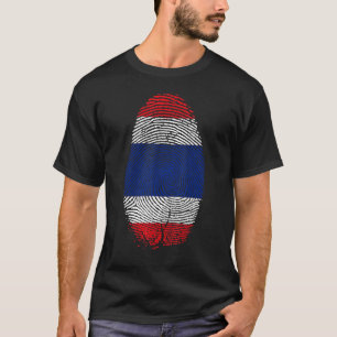 Thaise vlag Vingerafdruk in mijn dna Thai Pe T-shirt