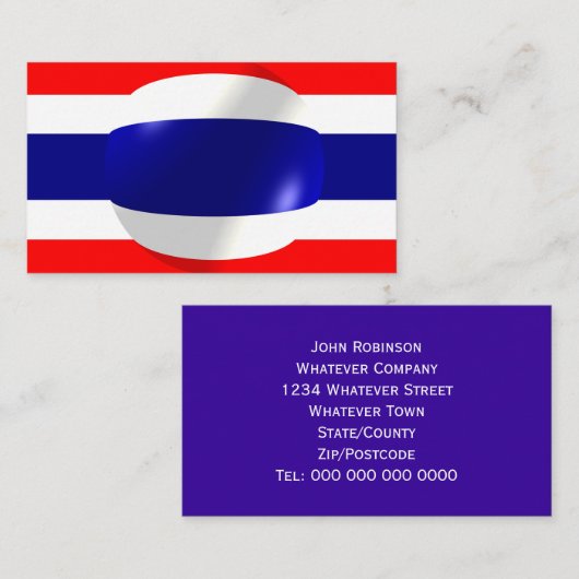 Thaise vlag visitekaartje (Voorkant / Achterkant)