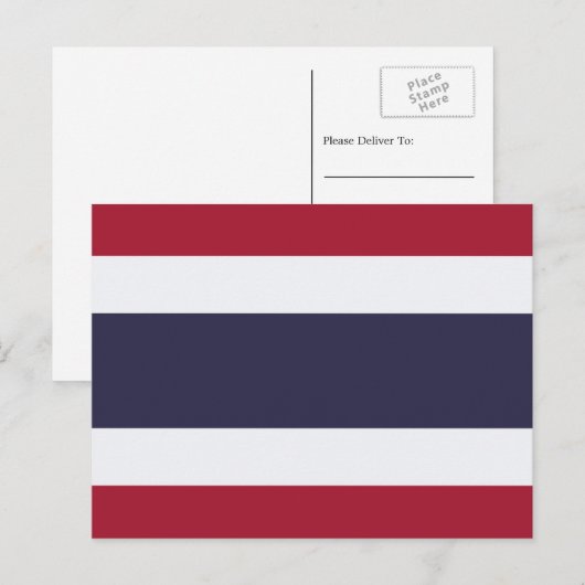 Thaise vlag, Vlag van Thailand Briefkaart (Voorkant / Achterkant)