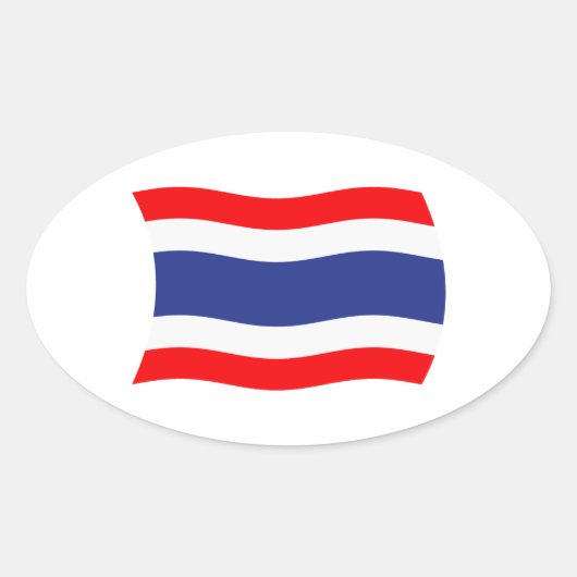 Thaise vlaggen ovale sticker (Voorkant)