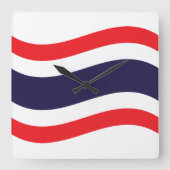 Thaise vlaggolven vierkante klok (Voorkant)