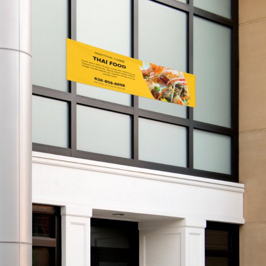 Thaise Voedsel Aangepaste Banner (Buitenkant Gebouw)