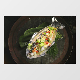 Thaise Voedsel Barramundi Vis Tom Yum Limoen Pitti Raamsticker