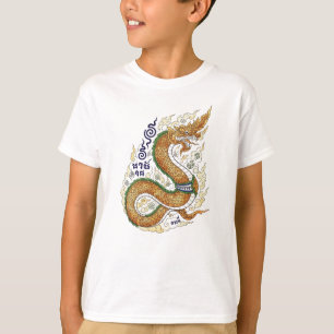 Thaise waterverf T-shirt met een gunstige draak vo