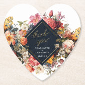 Thak You Wedding  sinaasappel bloem ontwerp Kartonnen Onderzetters (Voorkant)