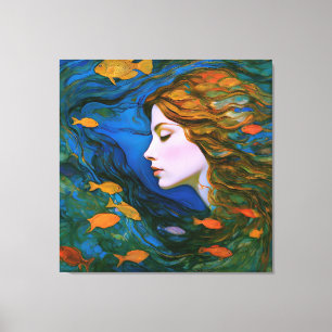 "Thalassa" - Vrouwen in het water Canvas Afdruk