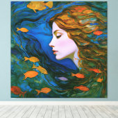 "Thalassa" - Vrouwen in het water Canvas Afdruk (Insitu (Houten vloer))