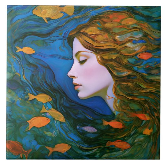 “Thalassa” - Vrouwen in water Tegeltje (Voorkant)