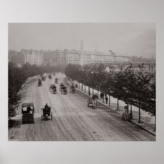 Thames Embankment (foto sepia) Poster (Voorkant)