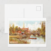 Thames in het Abingdon Briefkaart (Voorkant / Achterkant)
