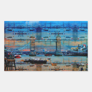 Thames Memories of Tower Bridge, London England Rechthoekige Sticker