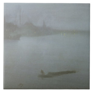 Thames — Nocturne in Blue and Silver, c.1872/8 ( Tegeltje